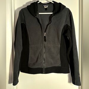 Patagonia Vintage Fleece Rhythm Gray Black Zip Up Hoodie Medium